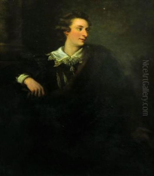 A Gentleman In Seventeenth-century Costume Oil Painting by Angelika Kauffmann