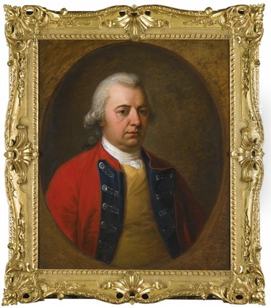 Portrait Of General James Masterson Mp (1715-77), Bust-length, Wearing A Red Coat Oil Painting by Angelika Kauffmann