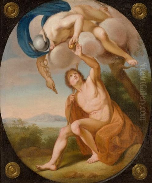 Mars Und Diana (+ Merkur Und Paris; Pair) Oil Painting by Angelika Kauffmann