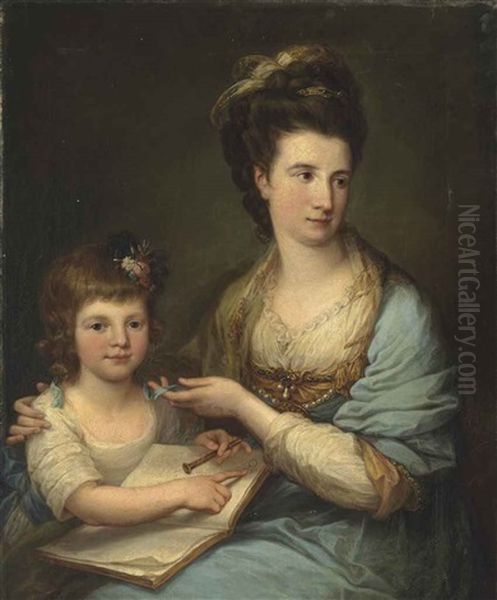 Portrait Of Anne Stewart, Nee Dashwood, Countess Of Galloway (1743-1830) Oil Painting by Angelika Kauffmann