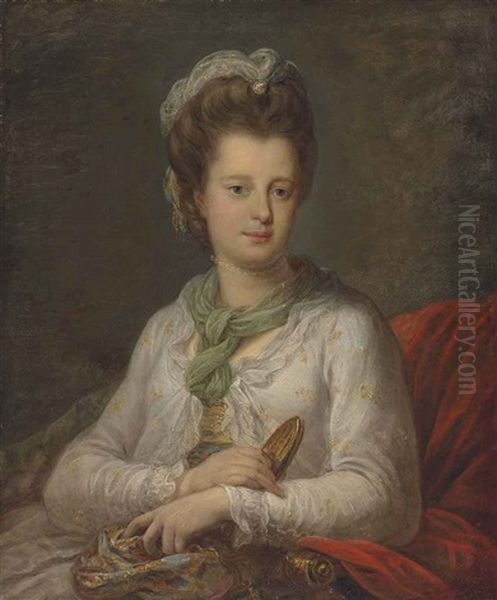 Portrait Of Elizabeth Kerr (1745-1780), Nee Fortescue, Marchioness Of Lothian Oil Painting by Angelika Kauffmann