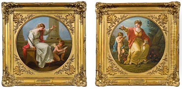 Allegorie Der Justitia (+ Allegorie Der Temperantia; Pair) Oil Painting by Angelika Kauffmann