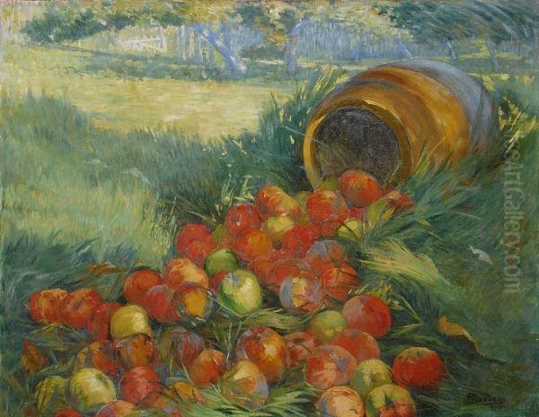 Nature Morte Aux Pommes Oil Painting by Emile Baudoux