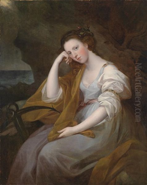 Portrat Der Lady Loujsa Leveson-gower, Spater Lady Macdonald, Als Spes Oil Painting by Angelika Kauffmann