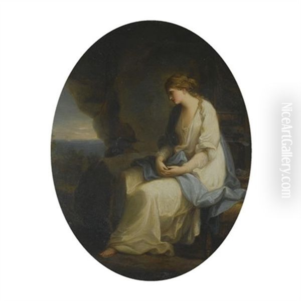 Calypso Mourning For Odysseus Oil Painting by Angelika Kauffmann