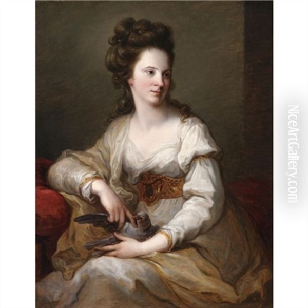 Portrait Of Mary Nollekens (1743-1817) In The Guise Of Innocence Oil Painting by Angelika Kauffmann