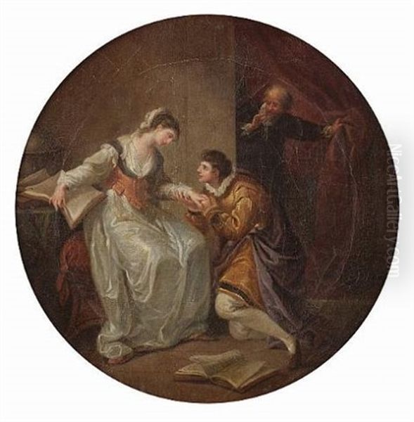 Eloise And Abelard Surprised By Fulbert Oil Painting by Angelika Kauffmann