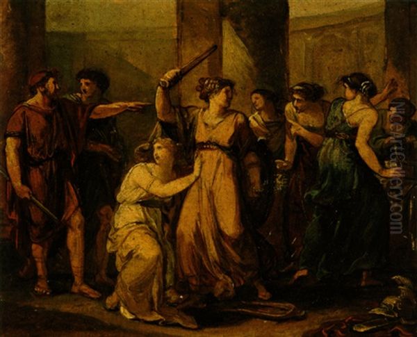 Odysseus Entdeckt Achilles Unter Den Tochtern Des Lykomedes Oil Painting by Angelika Kauffmann