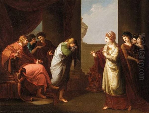 Telemachus At The Court Of Sparta Oil Painting by Angelika Kauffmann