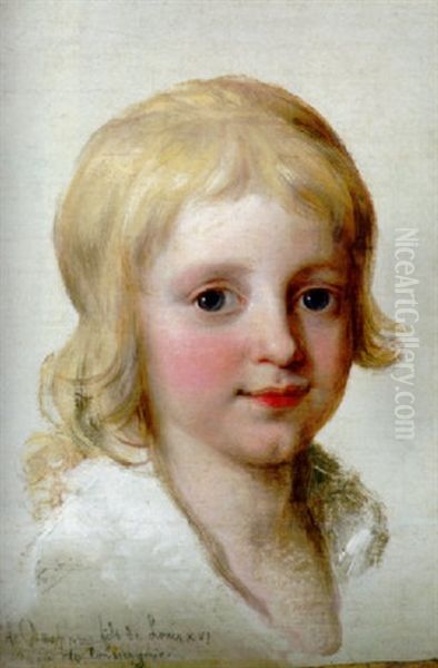 Portrait Of Francesco, Crown Prince Of Naples, Later King Of The Two Sicilies, As A Boy by Angelika Kauffmann