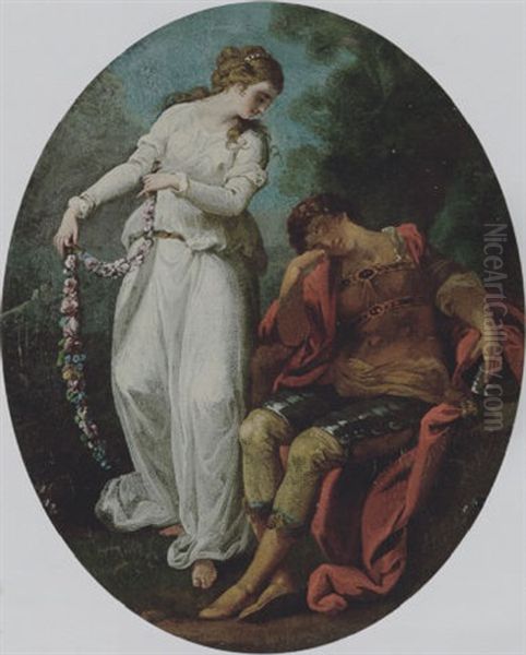 Rinaldo And Armida Oil Painting by Angelika Kauffmann