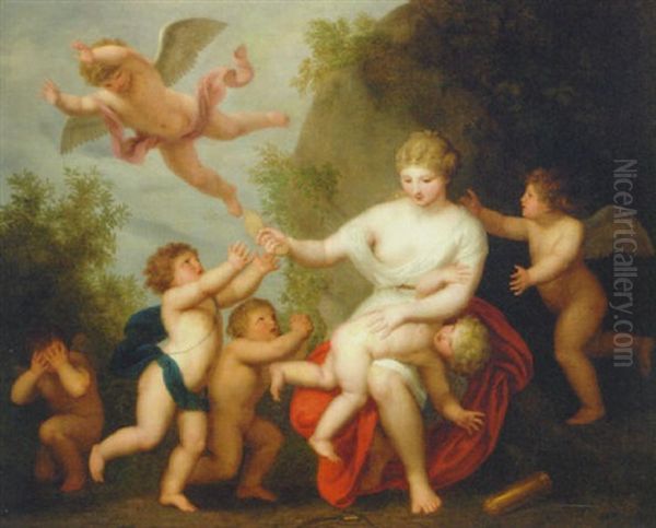 The Punishment Of Cupid Oil Painting by Angelika Kauffmann