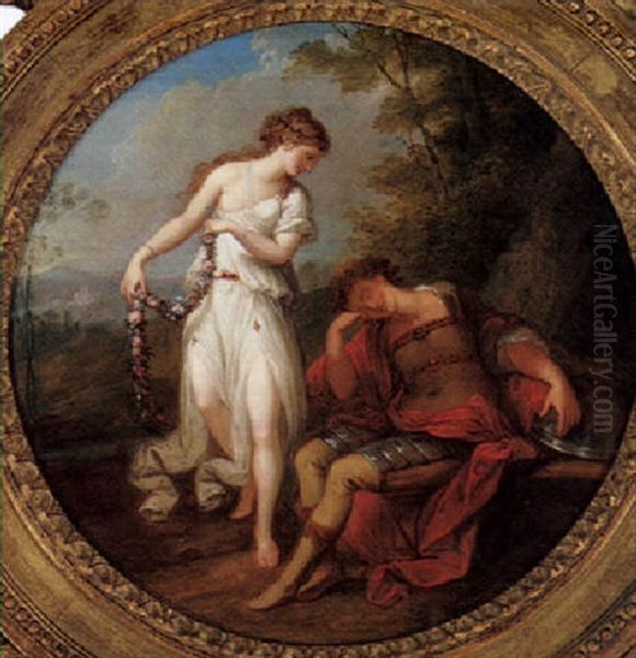 Rinaldo And Armida Oil Painting by Angelika Kauffmann