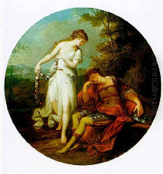 Renaldo And Armida Oil Painting by Angelika Kauffmann