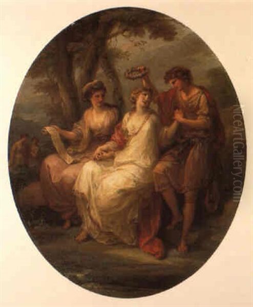 An Allegorical Scene Oil Painting by Angelika Kauffmann