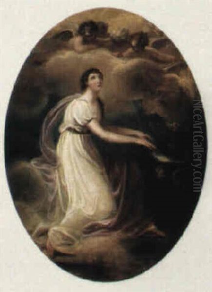 St. Cecilia Oil Painting by Angelika Kauffmann