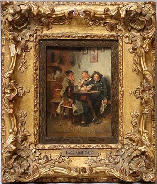 Drei Dorfpolitiker Oil Painting by Hugo Wilhelm Kauffmann