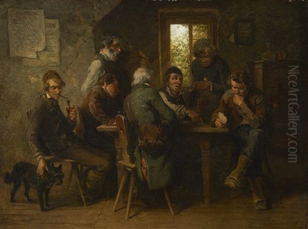 Kartenspieler Oil Painting by Hugo Wilhelm Kauffmann