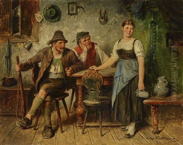 Bad Jokes Oil Painting by Hugo Wilhelm Kauffmann