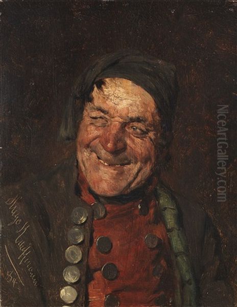 Lachender Bauer Oil Painting by Hugo Wilhelm Kauffmann