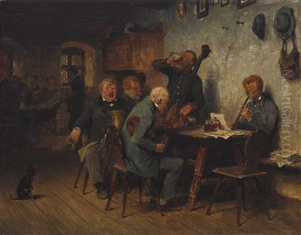 Kunstpause Oil Painting by Hugo Wilhelm Kauffmann