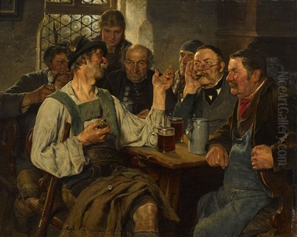 Jagerlatein Oil Painting by Hugo Wilhelm Kauffmann