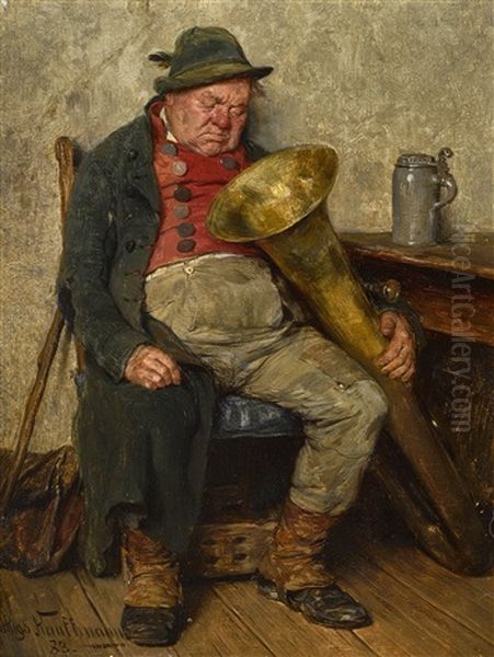 Muder Musikant Mit Tuba Oil Painting by Hugo Wilhelm Kauffmann