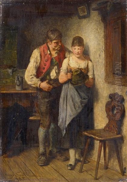 Tiroler Bauernpaar Oil Painting by Hugo Wilhelm Kauffmann