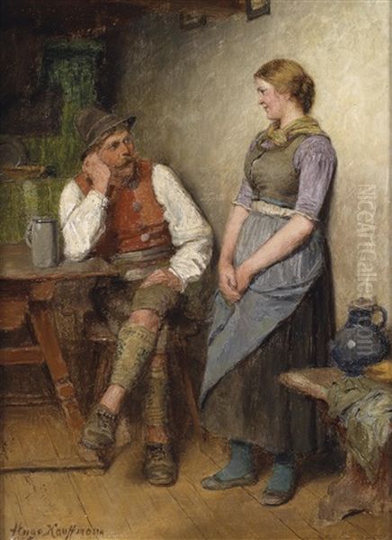 Im Gesprach Oil Painting by Hugo Wilhelm Kauffmann