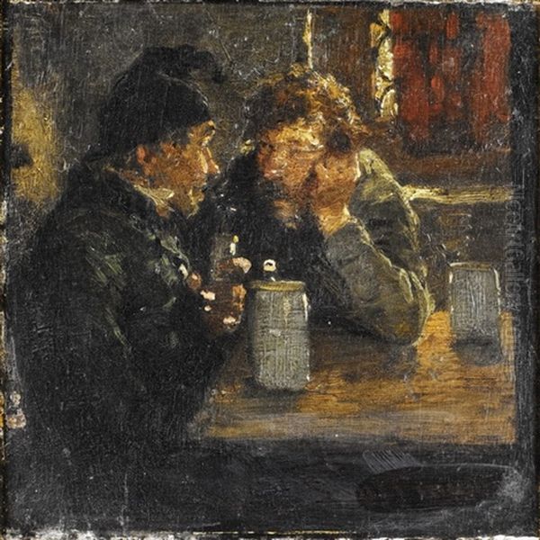 In Der Dorfschenke Oil Painting by Hugo Wilhelm Kauffmann