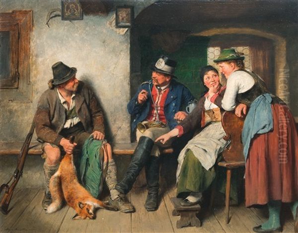 Der Aufschneider Oil Painting by Hugo Wilhelm Kauffmann