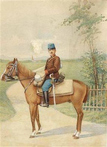 Kaiser Karl I. Zu Pferd Oil Painting by C. Bauer