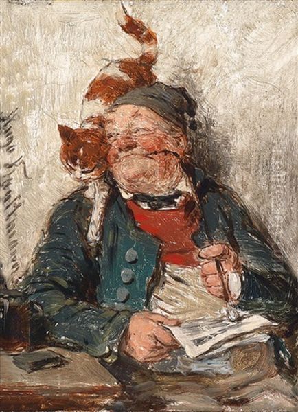 Der Stubentiger Oil Painting by Hugo Wilhelm Kauffmann