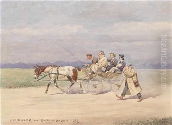 Return From Baden-baden Oil Painting by C. Bauer