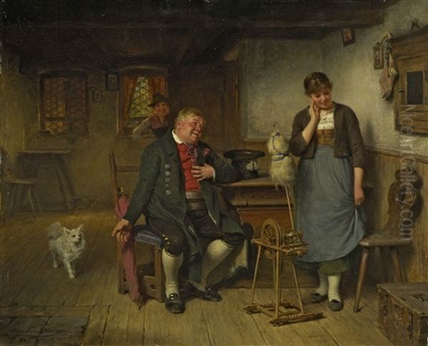 Die Gute Partie Oil Painting by Hugo Wilhelm Kauffmann