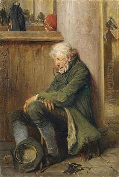 Hockender Bettler Oil Painting by Hugo Wilhelm Kauffmann