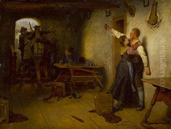 Eine Strittige Angelegenheit Oil Painting by Hugo Wilhelm Kauffmann