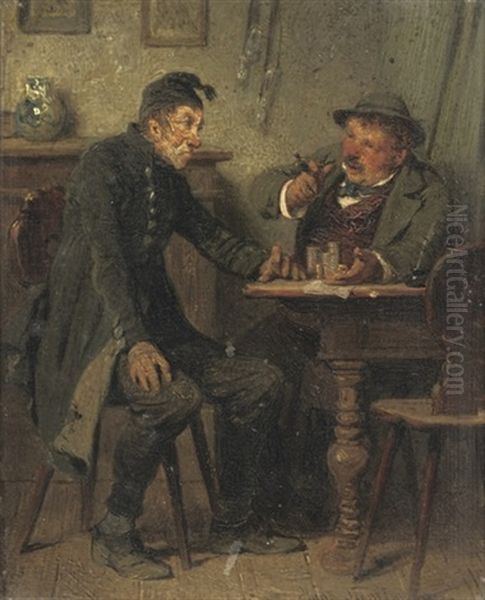 Closing The Deal Oil Painting by Hugo Wilhelm Kauffmann