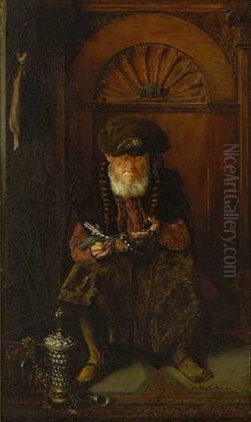 Alter Silberhandler Oil Painting by Hugo Wilhelm Kauffmann