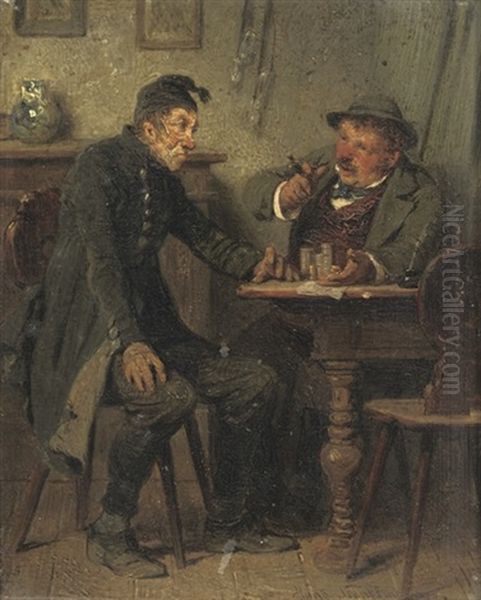 Closing The Deal Oil Painting by Hugo Wilhelm Kauffmann