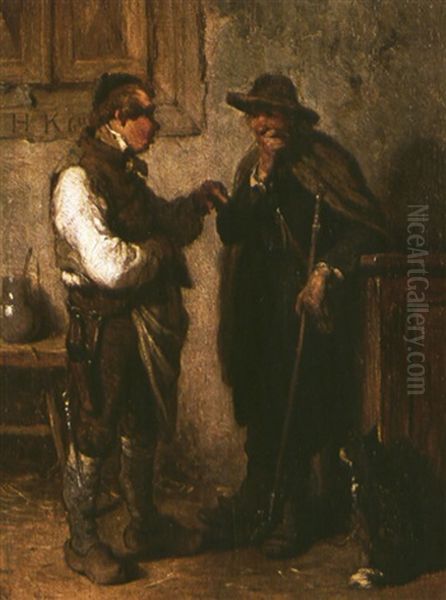 Metzger Und Schafer Oil Painting by Hugo Wilhelm Kauffmann