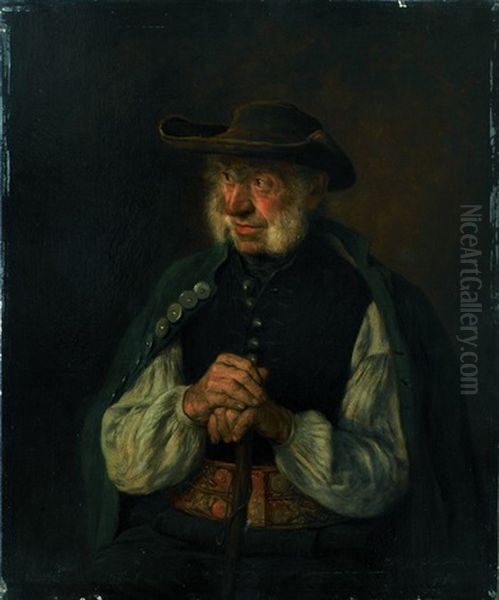 Alter Bauer Oil Painting by Hugo Wilhelm Kauffmann