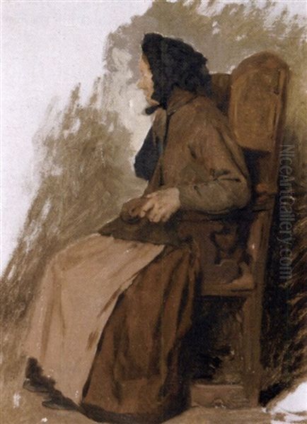 Alte Dame Oil Painting by Hugo Wilhelm Kauffmann