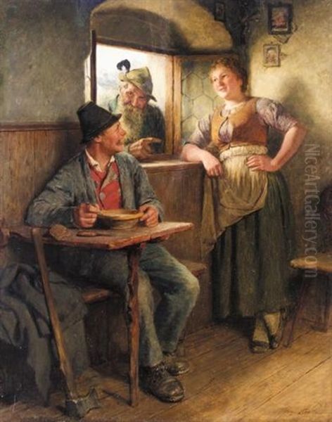 Mittagsrast In Der Stube Oil Painting by Hugo Wilhelm Kauffmann