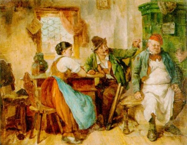 Spass In Der Wohnstube Oil Painting by Hugo Wilhelm Kauffmann