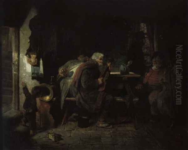 Musikanten Im Wirtshaus Oil Painting by Hugo Wilhelm Kauffmann