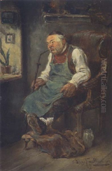 Feierabend Oil Painting by Hugo Wilhelm Kauffmann