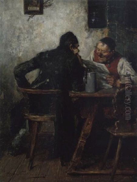 Im Wirtshaus Oil Painting by Hugo Wilhelm Kauffmann