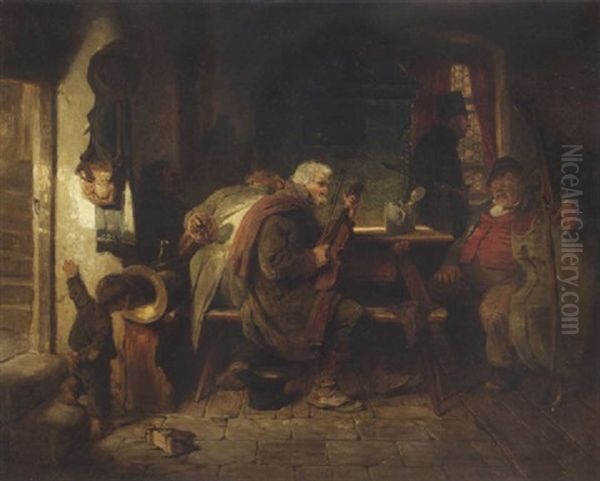 Musikanten Oil Painting by Hugo Wilhelm Kauffmann