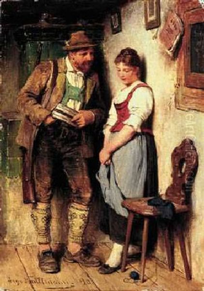 The Sweetheart Oil Painting by Hugo Wilhelm Kauffmann